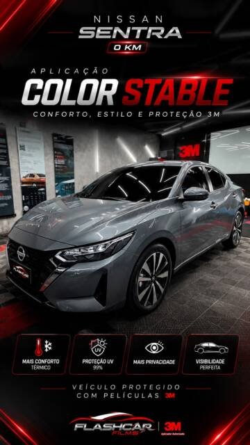 Nissan Sentra 0KM já saiu protegido com tecnologia 3M! 🚘✨

Nesse Sentra, realizamos a aplicação da 3M Color Stable, uma película desenvolvida para quem não quer apenas escurecer os vidros, mas busca conforto, privacidade, proteção e durabilidade desde os primeiros quilômetros.

A Color Stable utiliza tecnologia 3M para proporcionar:
☀️ maior conforto térmico no interior
🛡️ bloqueio de até 99% dos raios UV
🎨 excelente estabilidade de cor, sem aquele aspecto arroxeado das películas convencionais com o passar do tempo
📱 tecnologia não metalizada, sem interferir nos sinais dos dispositivos eletrônicos
👀 ótima visibilidade e acabamento premium

E em um carro 0KM, proteger desde o início faz toda diferença: você preserva o interior e já começa a aproveitar o veículo com muito mais conforto.

Carro novo merece começar protegido.

📍 Flashcar Films 3M — Botucatu
🔴 Aplicador Autorizado 3M
🇧🇷 Produtos originais com garantia 3M em território nacional
.
.
.
.
.
.
#aplicadorautorizado3m #películaautomotiva #3m